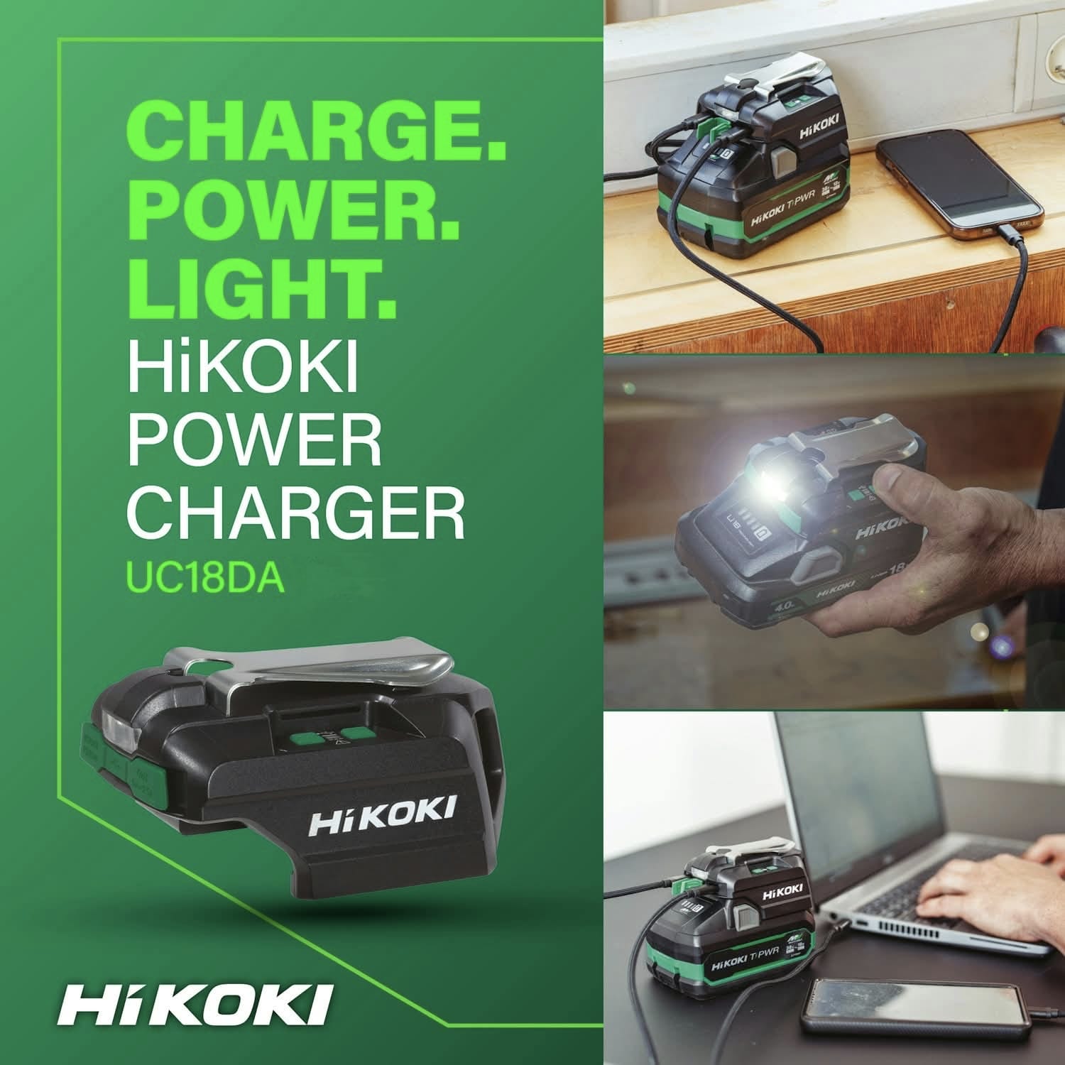 日本HiKOKI UC18DA(W4Z)Hikoki UC18DA高壹工機,便攜式USB電源充電器 
