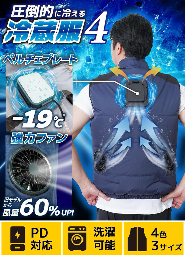 🔥2025最新版🔥 日本 Thanko Cooling Vest 第4代壓倒的3秒冷藏服首批附送 20000mAH PD 外置充電池套裝(香港行貨） Thanko