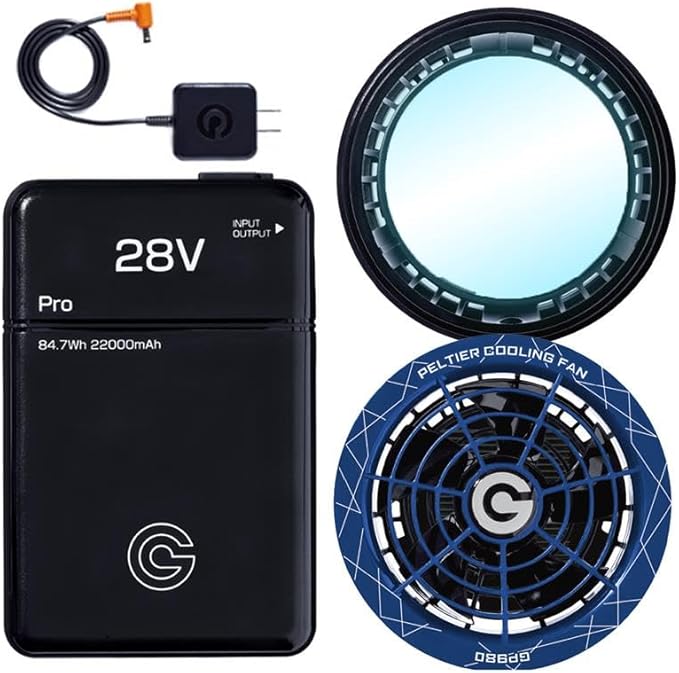 2025 新款28V] [GB-POWER風扇套裝] 長野日本電池帕爾貼風扇+電池套裝 GB428+GP980 GB-POWER 最大28V 大容量22000mAh（預購7-10個工作日） GB-POWER