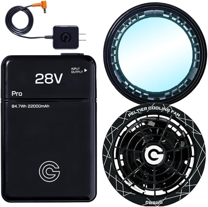 2025 新款28V] [GB-POWER風扇套裝] 長野日本電池帕爾貼風扇+電池套裝 GB428+GP980 GB-POWER 最大28V 大容量22000mAh（預購7-10個工作日） GB-POWER