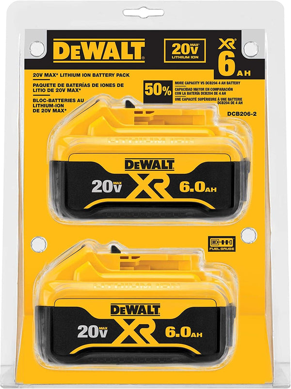 美國DEWALT DCB206-2 20V MAX* XR® 6Ah 電池現貨（2件裝）墨西哥製造 DEWALT得偉（美行）