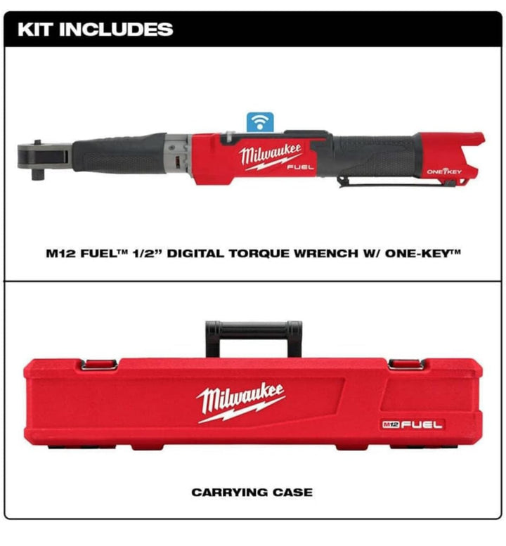 MILWAUKEE M12 FUEL™ 無碳刷1/2″ 數位扭力扳手(預購10-14個工作天） MILWAUKEE