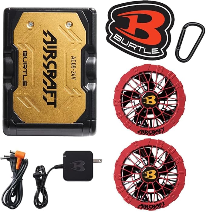 日本BURTLE 24V 紅色風扇+金色電池AC09-1 AC09-2 SET 日本直送BURTLE