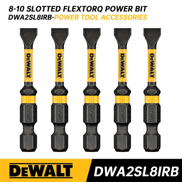 DEWALT DWA2SL8IRB IMPACT READY 8-10 開槽 Flextorq 動力鑽頭 1/4 柄 S2 鋼 2 英吋長鑽頭電動工具配件 DEWALT