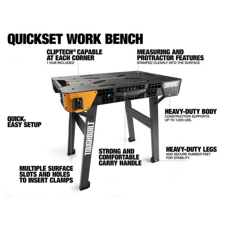 TOUGHBUILT TB-WB700正品快速折疊工作台鋸木建築施工重型工具台 TOUGHBUILT