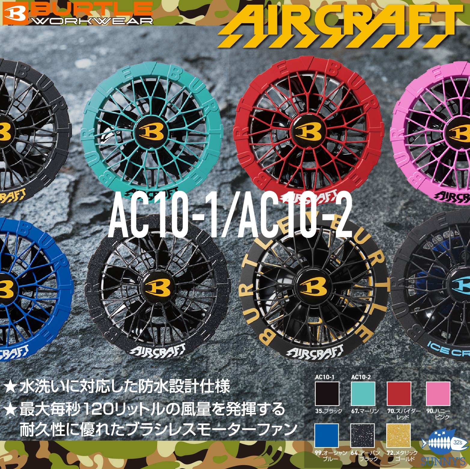 カ*郎様 空調服用BURTLE AIRCRAFT AC10 30V カ*郎様 空調服用BURTLE AIRCRAFT AC10 30V BURTLE 巴特雷｜30V風扇