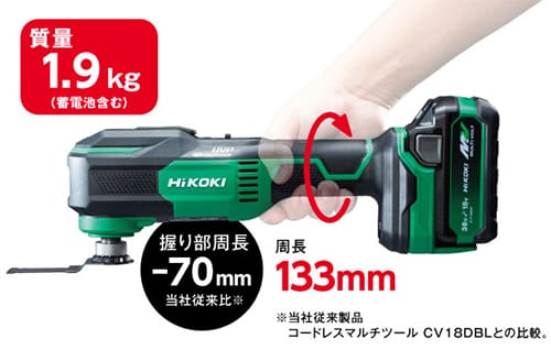 【香港行貨】日本Hikoki高壹(Hitachi日立)HIKOKI-CV18DA 無碳刷萬用寶 18v 低噪音，低震動高速切割,快換模式,更換鋸片輕鬆快捷,淨機價 HiKOKI