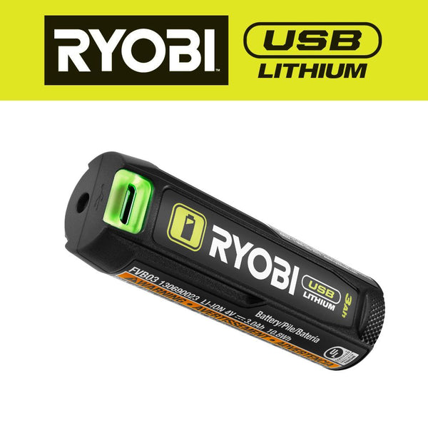 RYOBI USB鋰電池3AH鋰充電電池