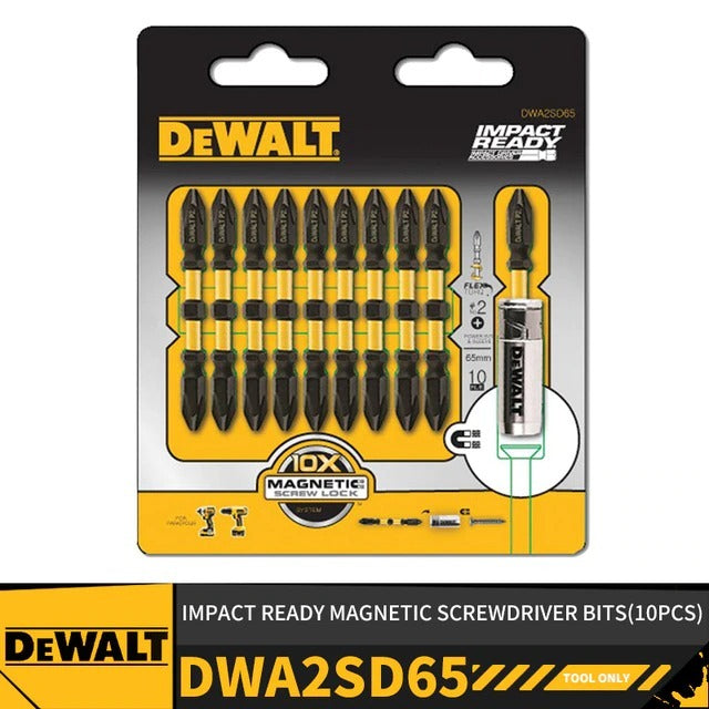 Dewalt DWA2SD65 PH.2 x 65mm 雙頭十字頭磁性螺絲刀頭 10+1 磁套 DEWALT得偉（美行）