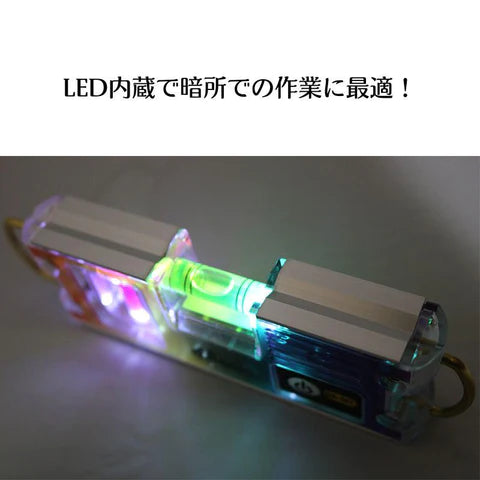 日本製新款 Samurai Black x Ebisu Tobi Level Tobi Light Level Mini 限定色彩虹級 LED 內置水平尺 豐業五金裝飾工程公司