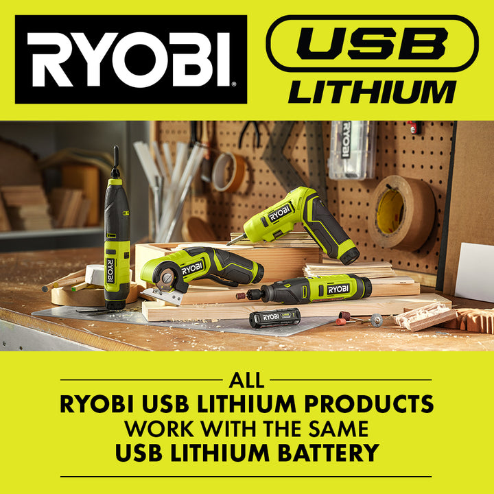 2023新款RYOBI USB Lithium Rotary Tool USB鋰電旋轉工具套裝（預購14個工作日） RYOBI 良明（美行）