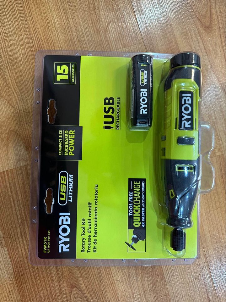 2023新款RYOBI USB Lithium Rotary Tool USB鋰電旋轉工具套裝（預購14個工作日） RYOBI 良明（美行）