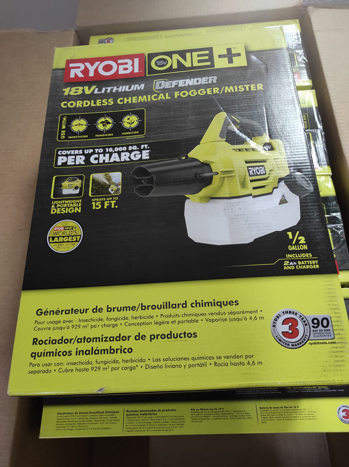 美國直送Ryobi ONE+ 18V 1/2 加侖無線消毒噴霧機+2.0Ah電池*1 + 快速充電器（此款非靜音聲音大，噴出來的水珠大）（預購2星期） RYOBI 良明（美行）