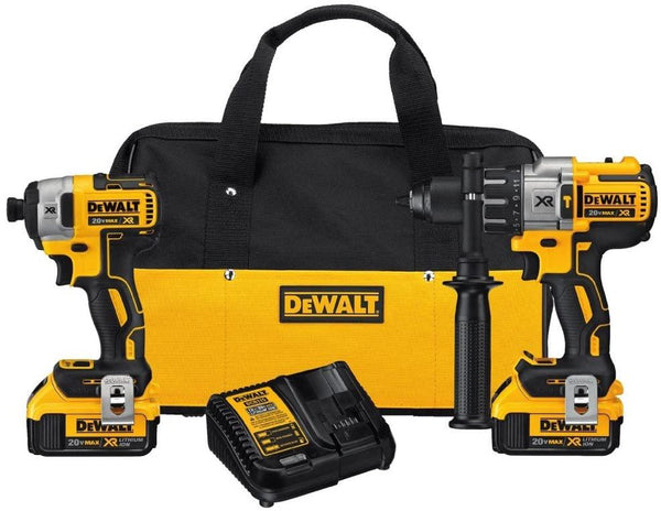DEWALT 20V MAX XR 無刷衝擊起子與錘子電鑽雙電4.0AH組合套裝（預購10-15日） DEWALT得偉（美行）