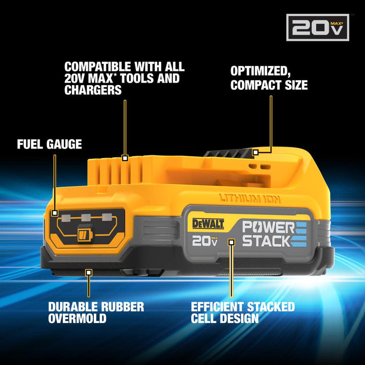 新款美行DEWALT 20V MAX POWERSTACK電池DCBP034（預購10-15日） DEWALT得偉（美行）