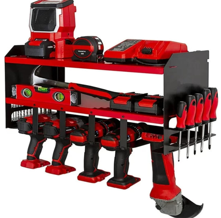 新貨2023红色/藍色/黃色款壁掛式電動工具整理架（僅工具架，不含工具） 鑽咀及配件