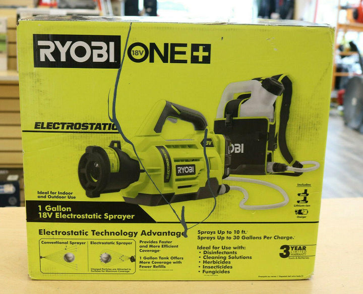 2022新款美國Ryobi 18V ONE+ 無繩靜電噴霧機 1 加侖+ 2.0 Ah*2電池充電器帶背包套裝（現貨） RYOBI 良明（美行）