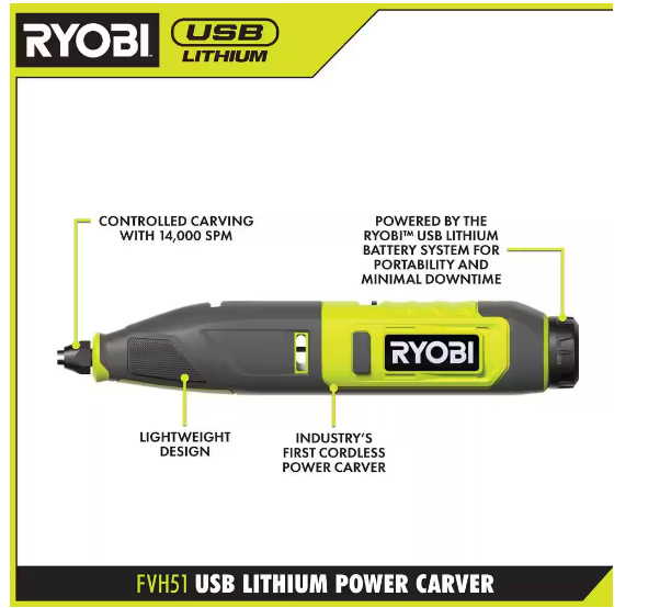 RYOBI USB 鋰 4 件工具業餘愛好組合套裝 RYOBI 良明（美行）