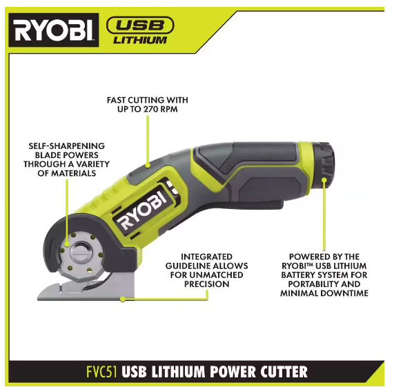 RYOBI USB 鋰 4 件工具業餘愛好組合套裝 RYOBI 良明（美行）