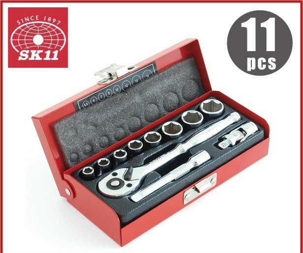 日本SK11套筒扳手套裝1/4工具套裝工具套裝11PCS棘輪工具套裝 （預購商品） 日本SK11